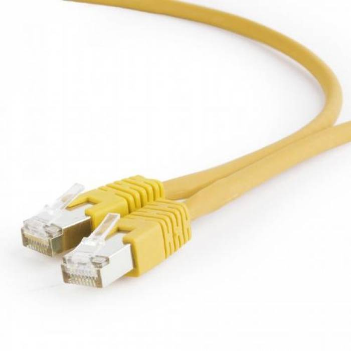 Patchcord Gembird RJ45, Cat. 6A, S/FTP, 0.25m, Yellow