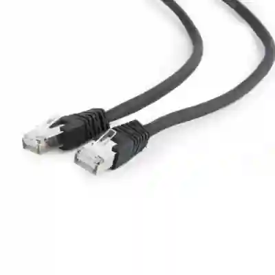 Patchcord Gembird RJ45, Cat. 6A, S/FTP, 0.5m, Black