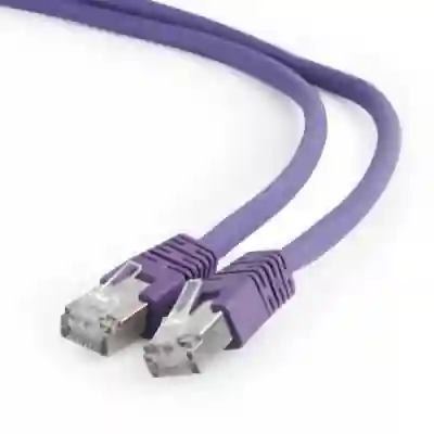 Patchcord Gembird RJ45, Cat. 6A, S/FTP, 0.5m, Purple