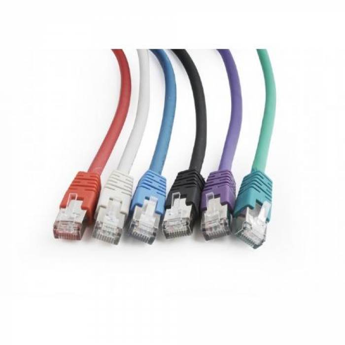 Patchcord Gembird RJ45, Cat. 6A, S/FTP, 1m, Purple