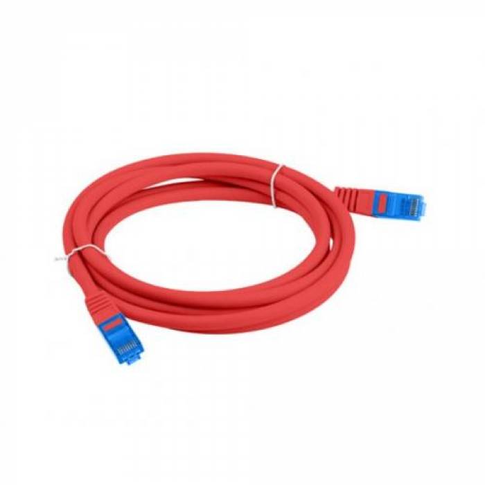 Patchcord Lanberg PCF6A-10CC-0050-R, Cat.6A, S/FTP, 0.5m, Red