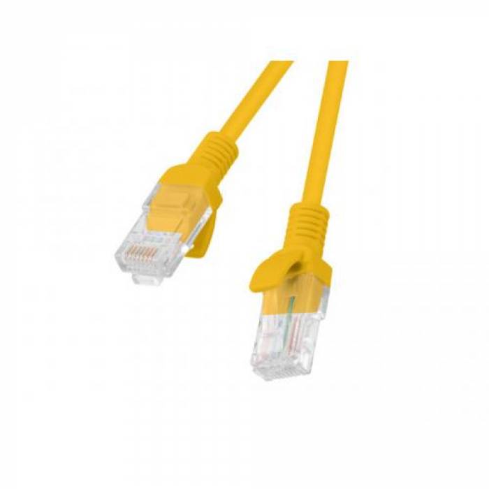 Patchcord Lanberg PCU6-10CC-0100-O, Cat6, U/UTP, 1m, Yellow