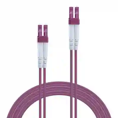 Patchcord Lindy LY-46342, LC-LC, 3m, Pink