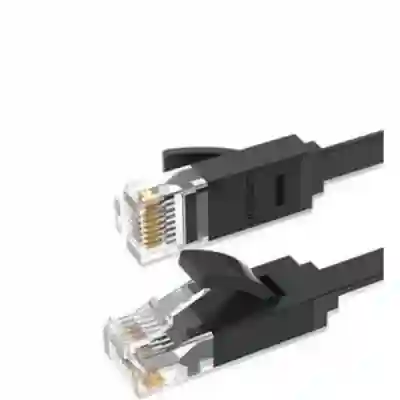 Patchcord Ugreen NW102 flat, Cat6, UTP, 3m, Black