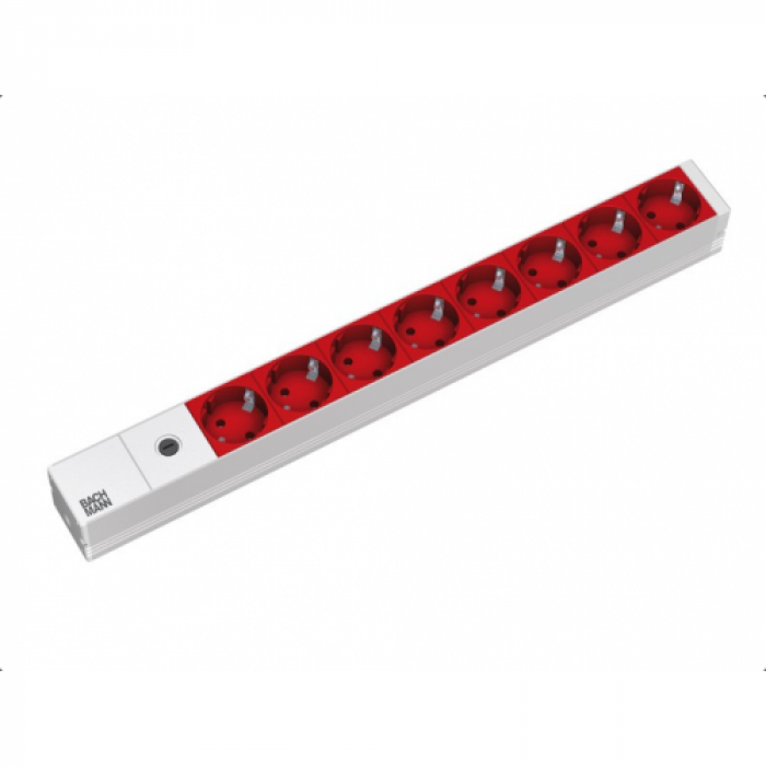 PDU Bachmann 333.410, 8x Schuko, White-Red