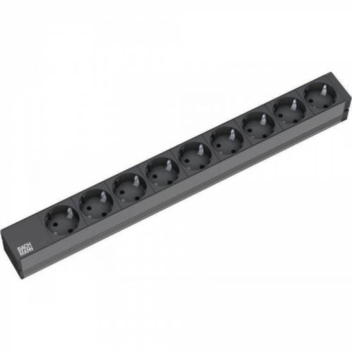 PDU Bachmann 333.506, 9x Schuko, 2m, Black