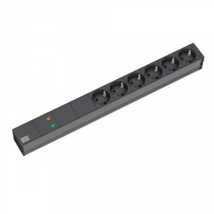 PDU Bachmann 333.536, 6x Schuko, 2m, Black