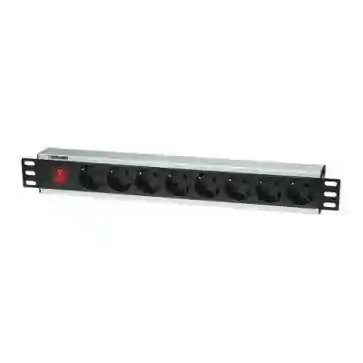 PDU Intellinet 207157, 8x Schuko, Black-Silver