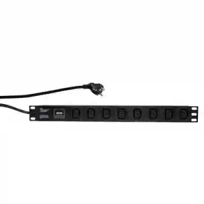 PDU Logilink PDU8A01, 8x C13, Black