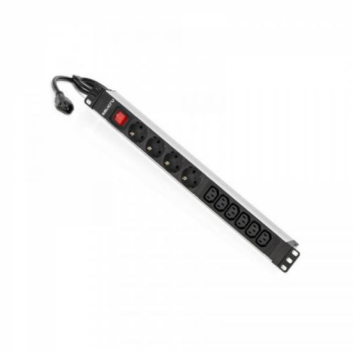 PDU Salicru SPS.4F+6F.PDU SCH+C13/C14, Black