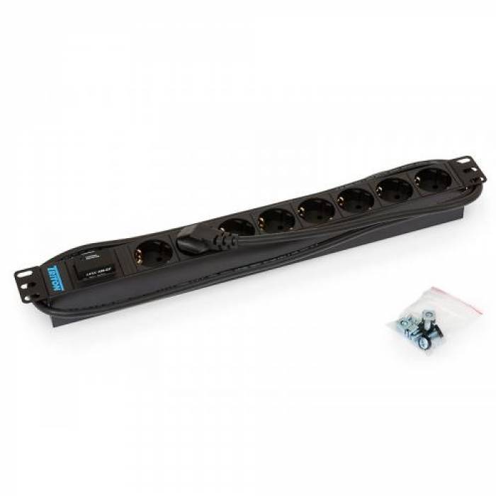 PDU Triton RAB-PD-X08-A1, 8x Schuko, Black