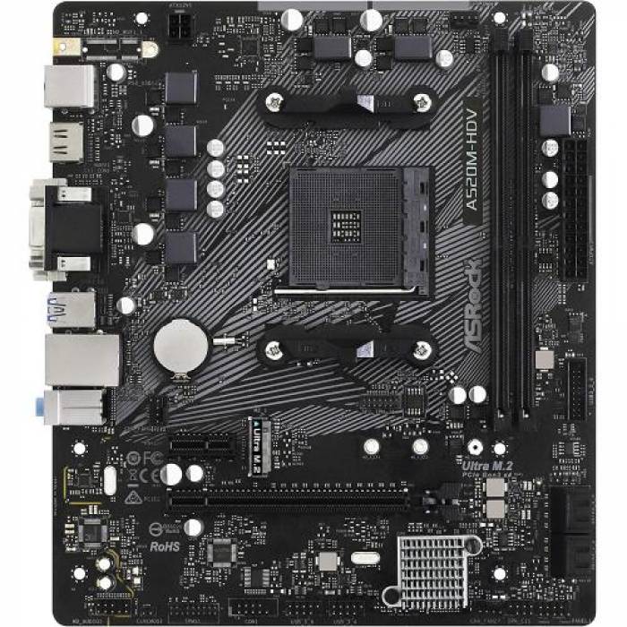 Placa de baza ASRock A520M-HDV, AMD A520, socket AM4, mATX