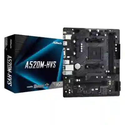 Placa de baza ASRock A520M-HVS, AMD A520, socket AM4, mATX