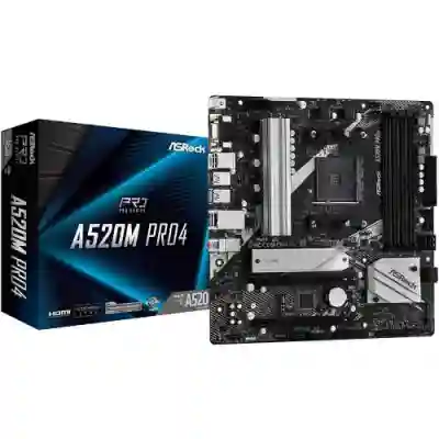 Placa de baza ASRock A520M Pro4, AMD A520, socket AM4, mATX