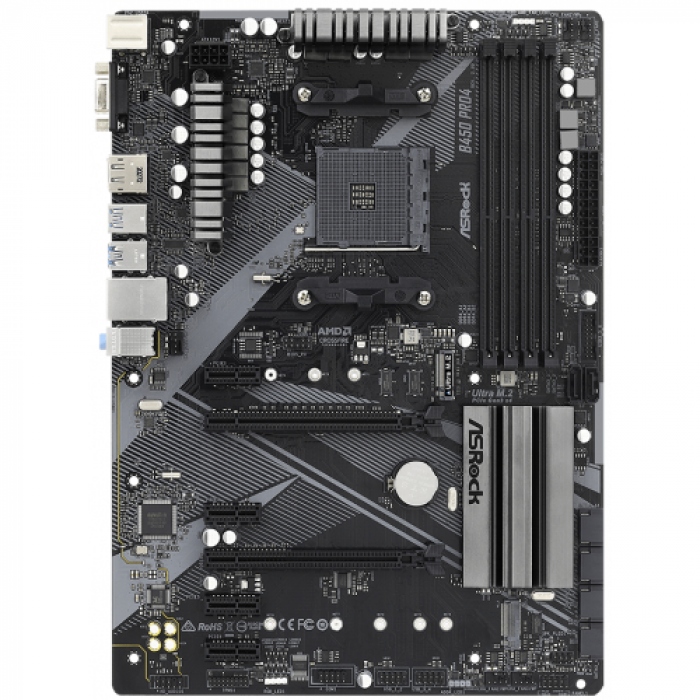 Placa de baza ASRock B450 PRO4 R2.0, AMD B450, socket AM4, ATX