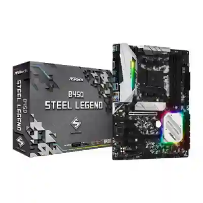 Placa de baza ASRock B450 Steel Legend, AMD B450, Socket AM4, ATX