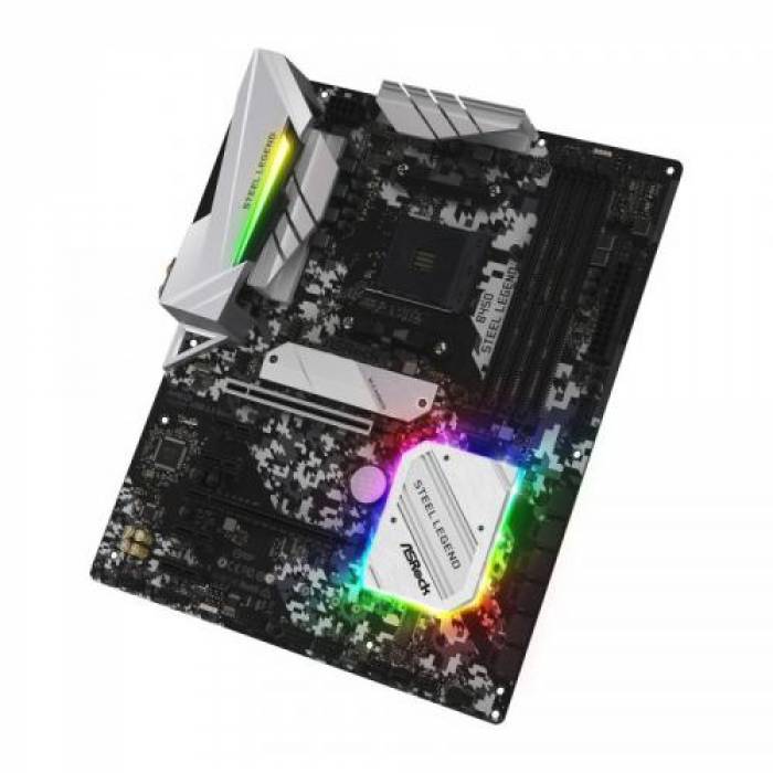 Placa de baza ASRock B450 Steel Legend, AMD B450, Socket AM4, ATX