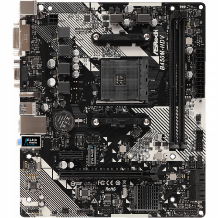 Placa de baza ASRock B450M-HDV R4.0, AMD B450, Socket AM4, MATX