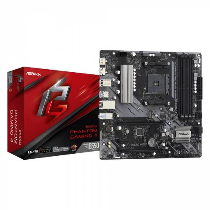 Placa de baza ASRock B550M Phantom Gaming 4, AMD B550, socket AM4, mATX