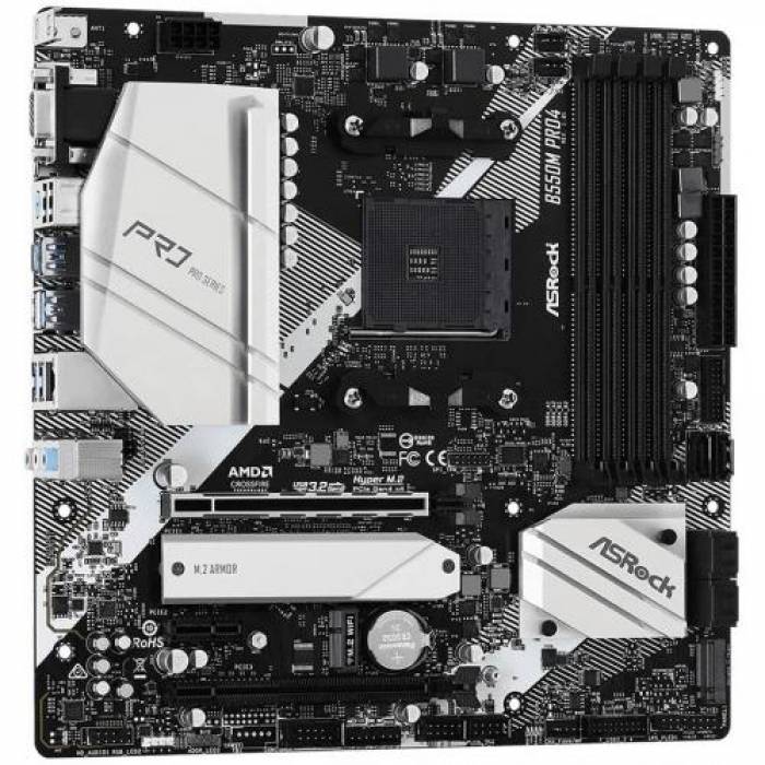 Placa de baza ASRock B550M Pro4, AMD B550, socket AM4, mATX