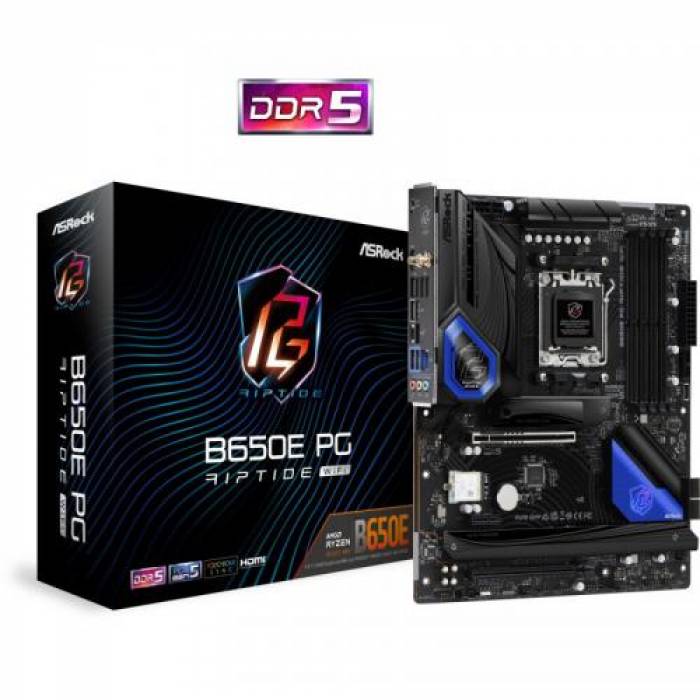 Placa de baza ASRock B650E PG RIPTIDE WIFI, AMD B650E, Socket AM5, ATX