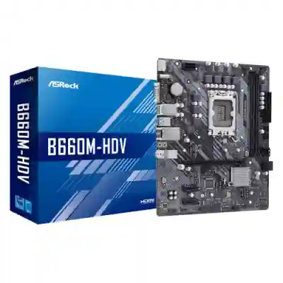 Placa de baza ASRocK B660M-HDV, Intel B660, Socket 1700, mATX