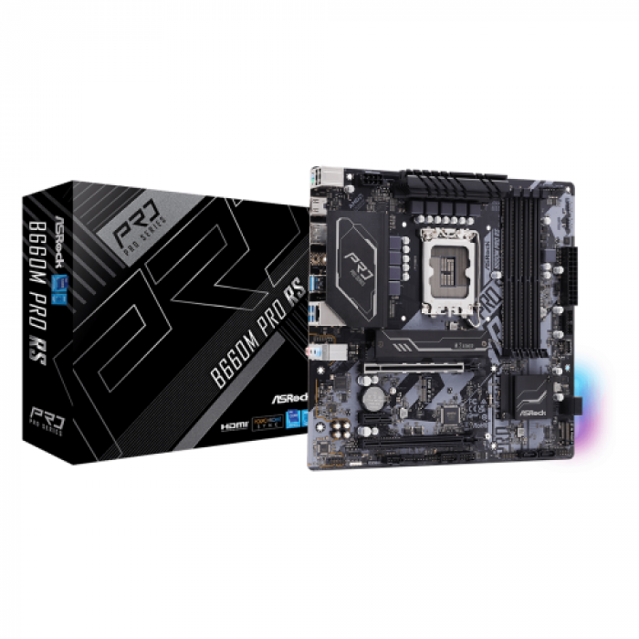 Placa de baza ASRocK B660M PRO RS, Intel B660, Socket 1700, mATX