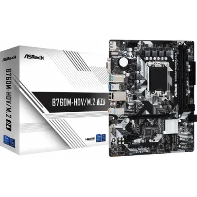 Placa de baza ASRock B760M-HDV/M.2 D4, Intel B760, Socket 1700, mATX