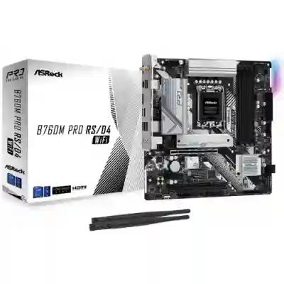 Placa de baza ASRock B760M Pro RS/D4 WiFi, Intel B760, Socket 1700, mATX