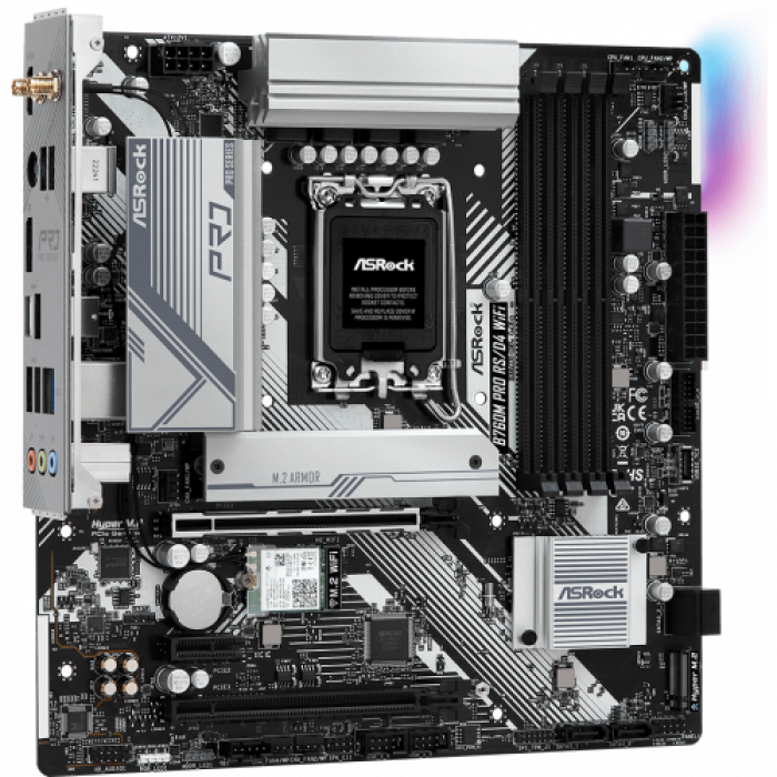 Placa de baza ASRock B760M Pro RS/D4 WiFi, Intel B760, Socket 1700, mATX