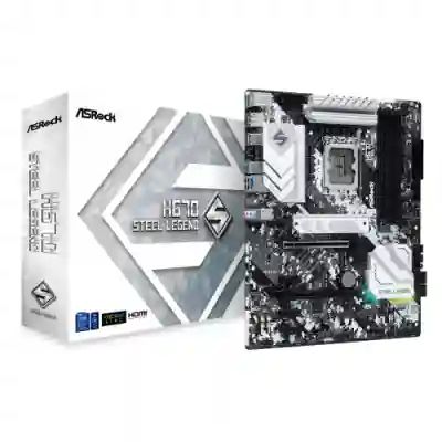 Placa de baza ASRocK H670 STEEL LEGEND, Intel H670, Socket 1700, ATX