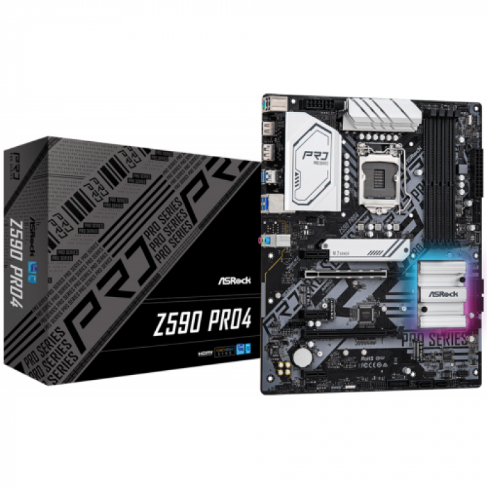 Placa de baza ASRock Z590 Pro4, Intel Z590, socket 1200, ATX