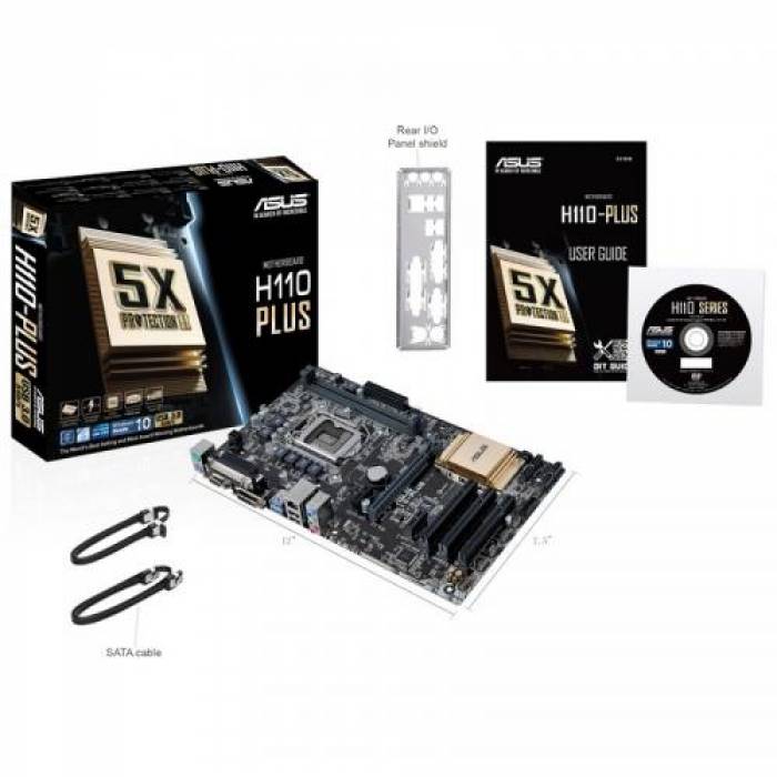 Placa de baza Asus  H110-PLUS, Intel H110, Socket 1151, ATX
