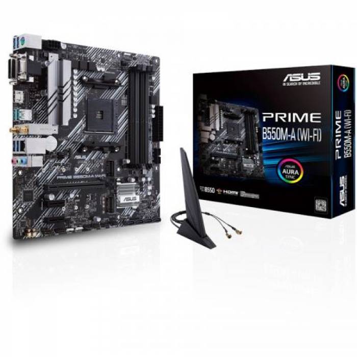 Placa de baza ASUS PRIME B550M-A (WI-FI), AMD B550, socket AM4, mATX