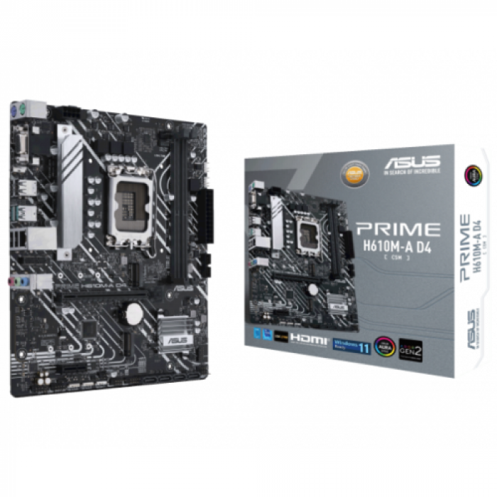 Placa de baza Asus PRIME H610M-A D4-CSM, Intel H610, Socket 1700, mATX