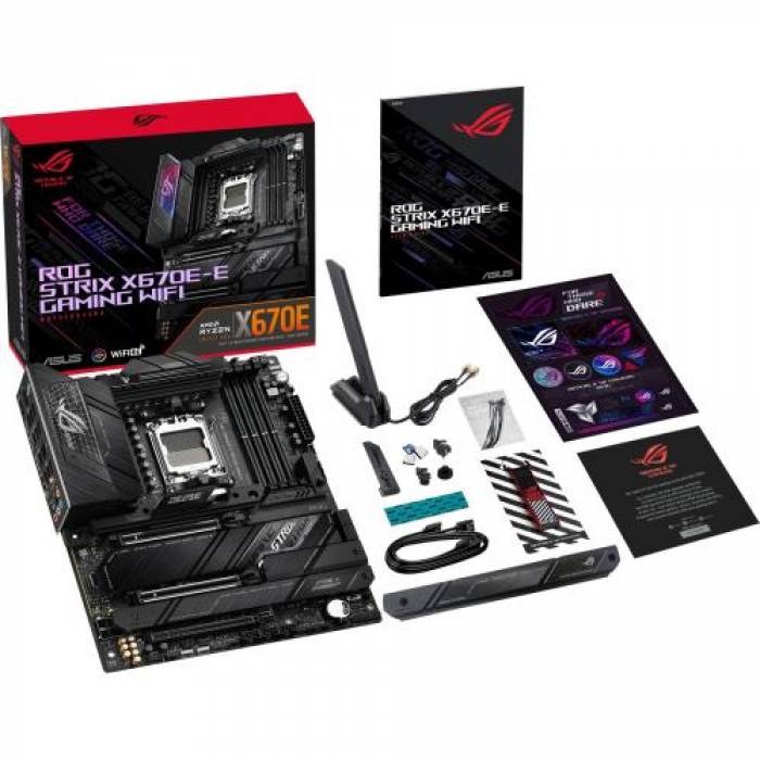 Placa de baza ASUS ROG STRIX X670E-E GAMING WIFI, AMD X670, socket AM5, ATX