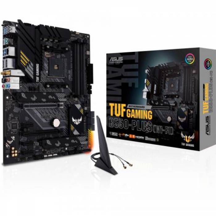 Placa de baza ASUS TUF GAMING B550-PLUS (WI-FI), AMD B550, Socket AM4, ATX