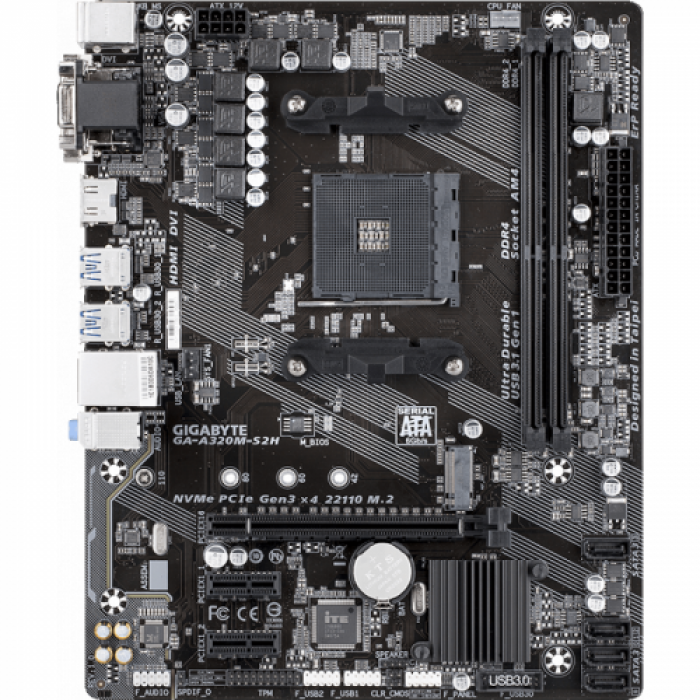 Placa de baza Gigabyte A320M-S2H, AMD A320, socket AM4, mATX