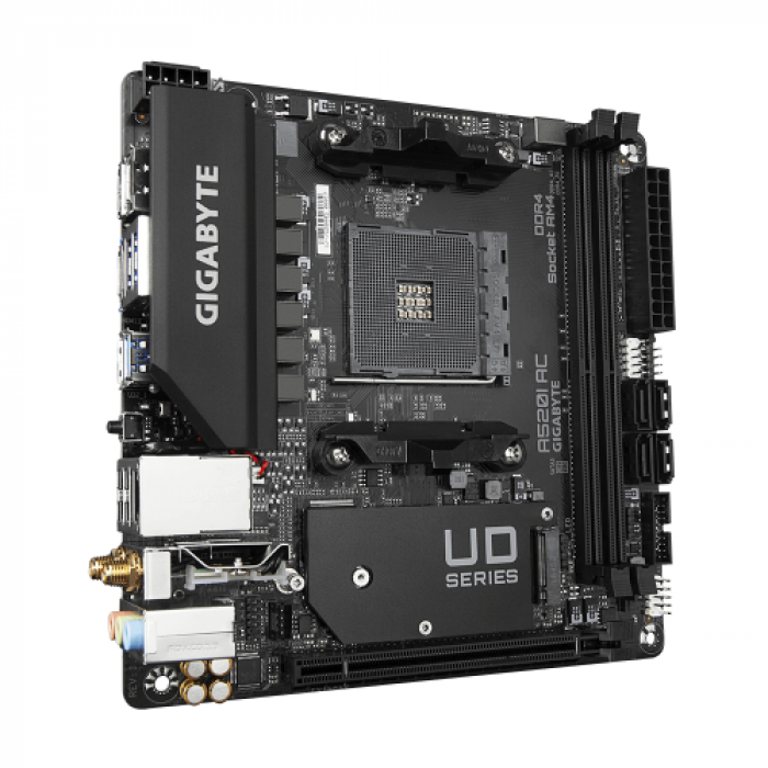 Placa de baza GIGABYTE A520I AC, AMD A520, socket AM4, mIATX