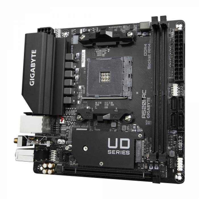 Placa de baza GIGABYTE A520I AC, AMD A520, socket AM4, mIATX