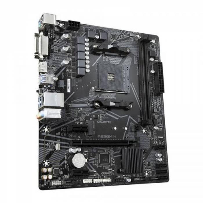 Placa de baza Gigabyte A520M H, AMD A520, socket AM4, mATX