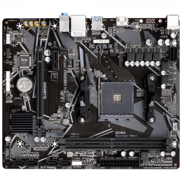 Placa de baza Gigabyte A520M K, AMD A520, Socket AM4, mATX