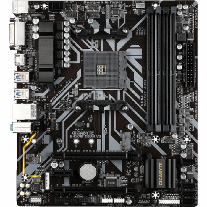 Placa de baza Gigabyte B450M DS3H V2, AMD B450, Socket AM4, mATX