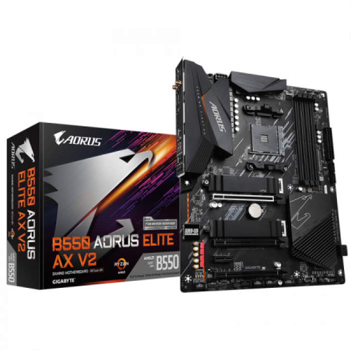 Placa de baza Gigabyte B550 AORUS Elite AX V2, AMD B550, socket AM4, ATX