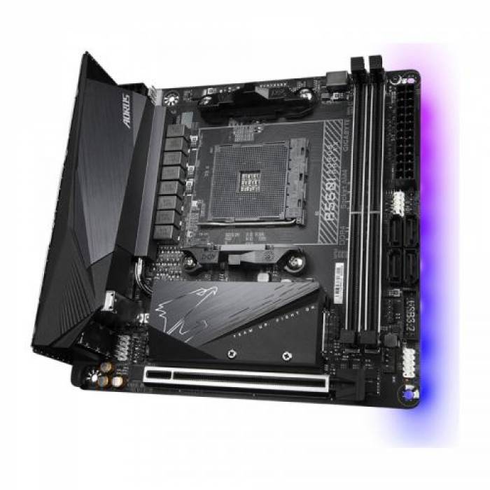 Placa de baza GIGABYTE B550I AORUS PRO AX, AMD B550, socket AM4, mITX