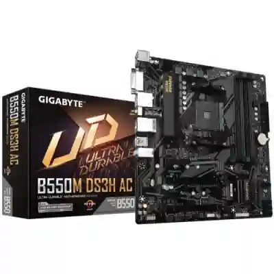 Placa de baza Gigabyte B550M DS3H AC, AMD B550, Socket AM4, mATX