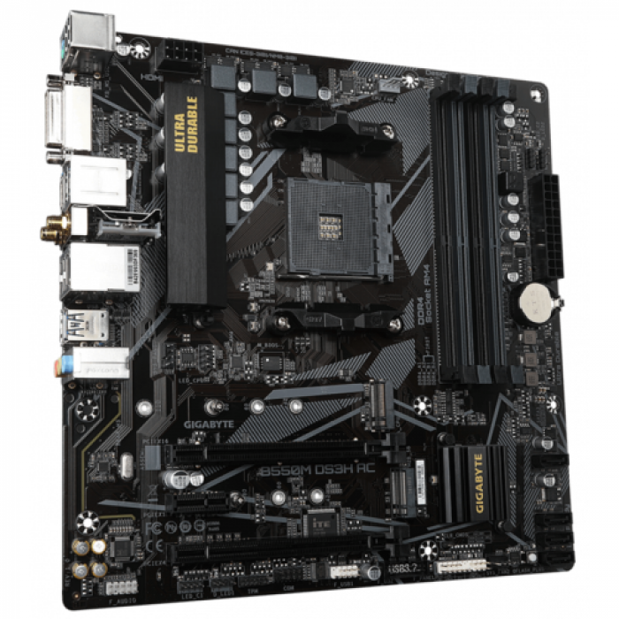 Placa de baza Gigabyte B550M DS3H AC, AMD B550, Socket AM4, mATX