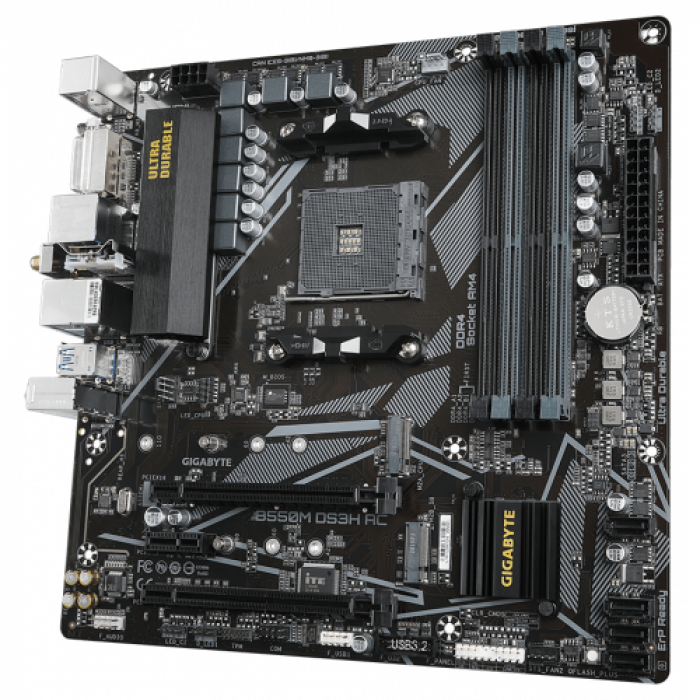 Placa de baza Gigabyte B550M DS3H AC, AMD B550, Socket AM4, mATX