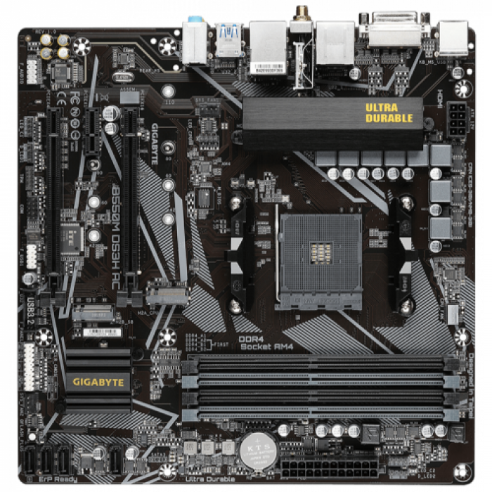 Placa de baza Gigabyte B550M DS3H AC, AMD B550, Socket AM4, mATX