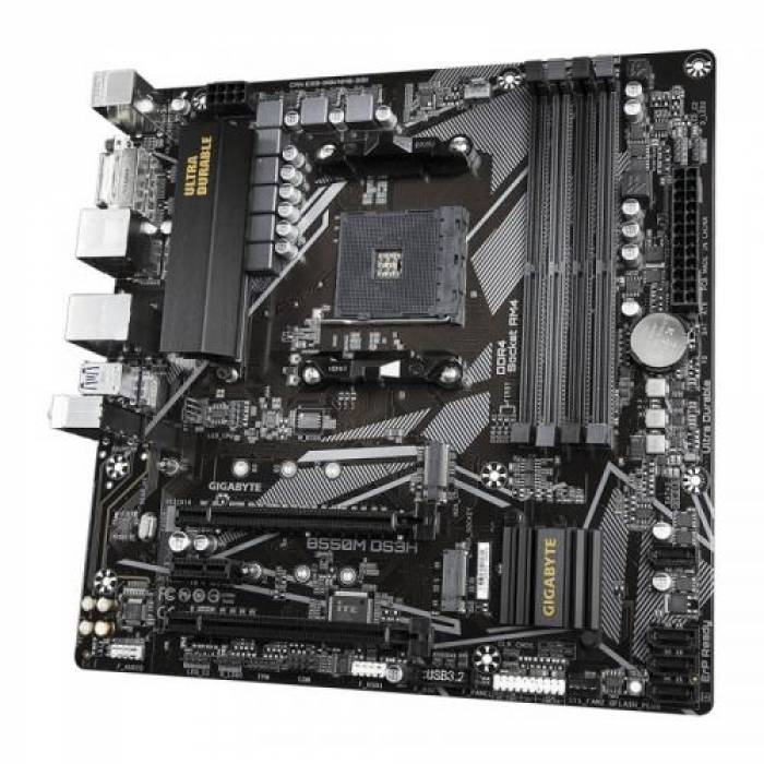 Placa de baza GIGABYTE B550M DS3H, AMD B550, socket AM4, mATX